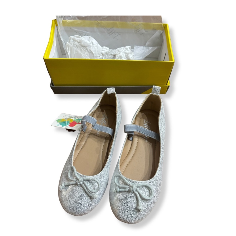 ✨ Zuffymomo Silver Glitter Mary Jane Flats – Girls Size 12 – NIB ✨